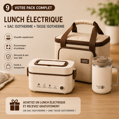Lunch box chauffante + Tasse isotherme +Sac Isotherme offert