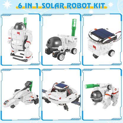 Robots à construire solaires 6-en-1 STEM éducatifs