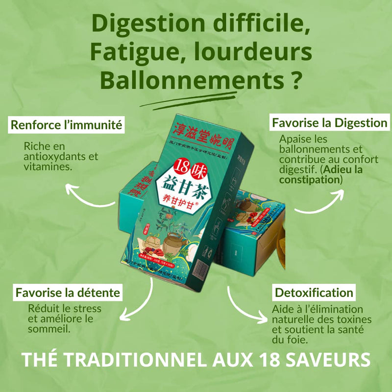 Infusion du thé au 18 saveurs dans une tasse